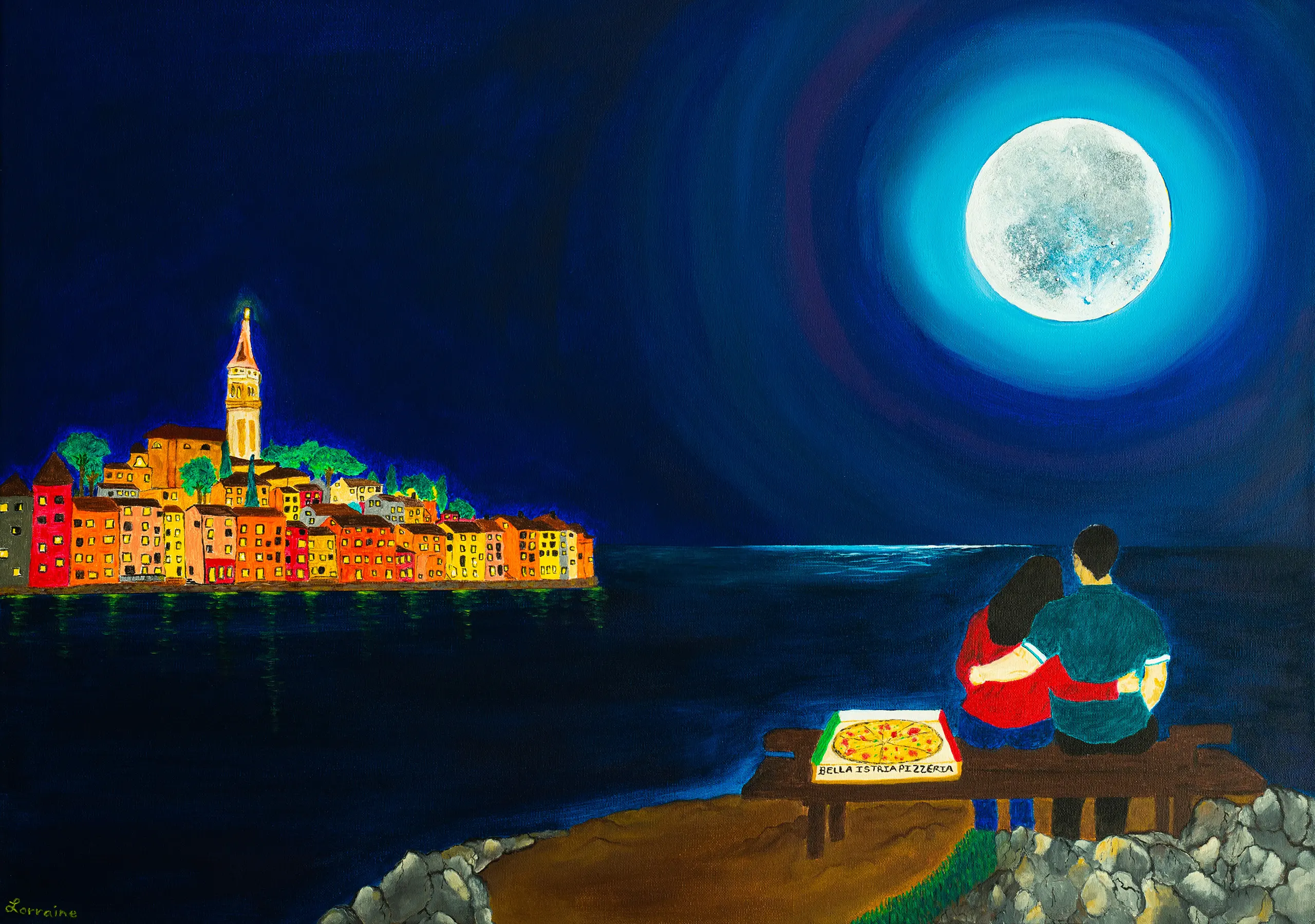 Bella Istria Collab Romantic coastal night art for cosy home spaces