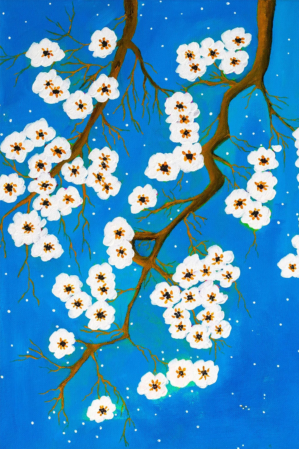 Lorraine Artsy White Blossoms
