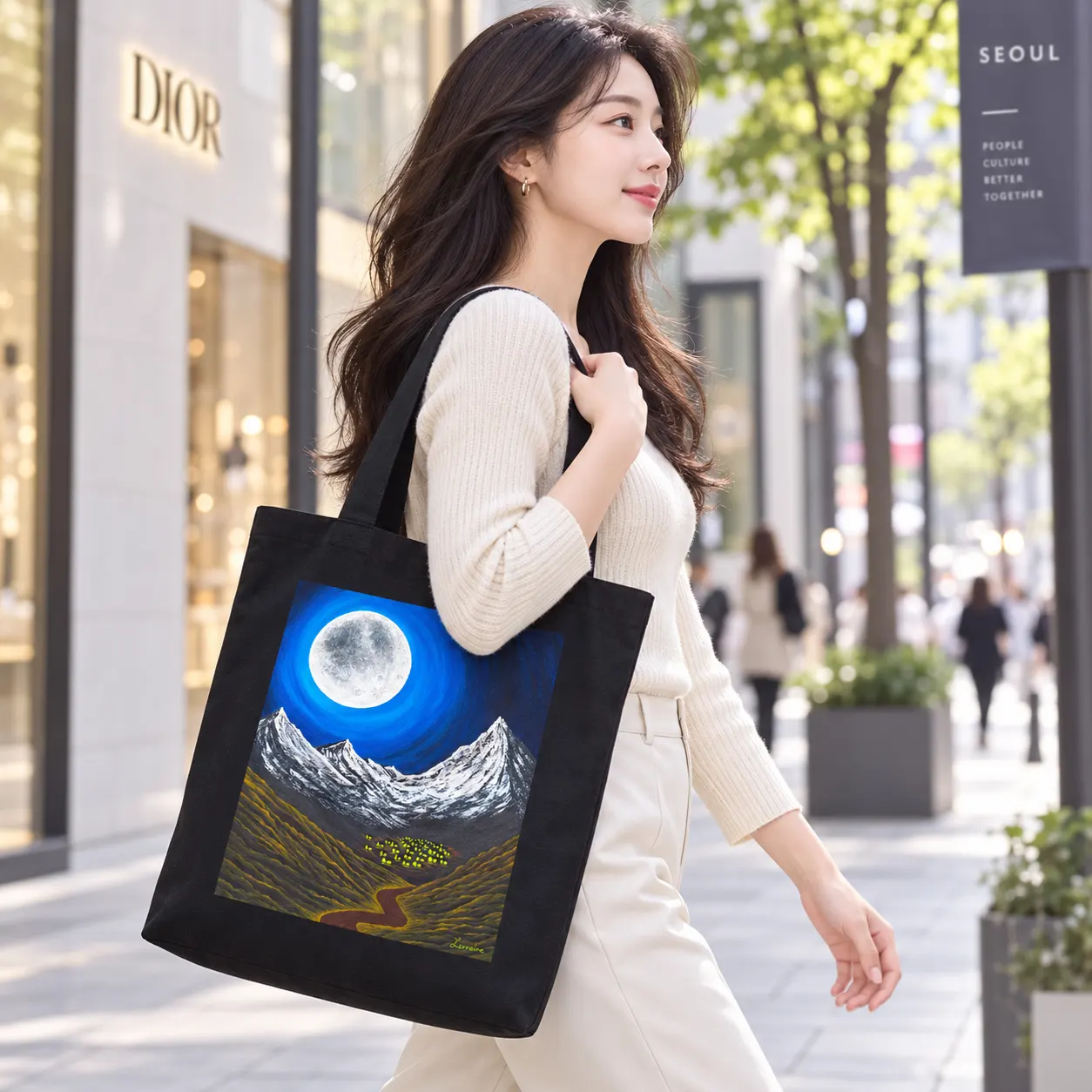 Majestic Moon - Premium Organic Cotton Tote Bag
