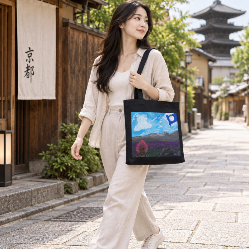 Moon Purple Fields - Premium Organic Cotton Tote Bag